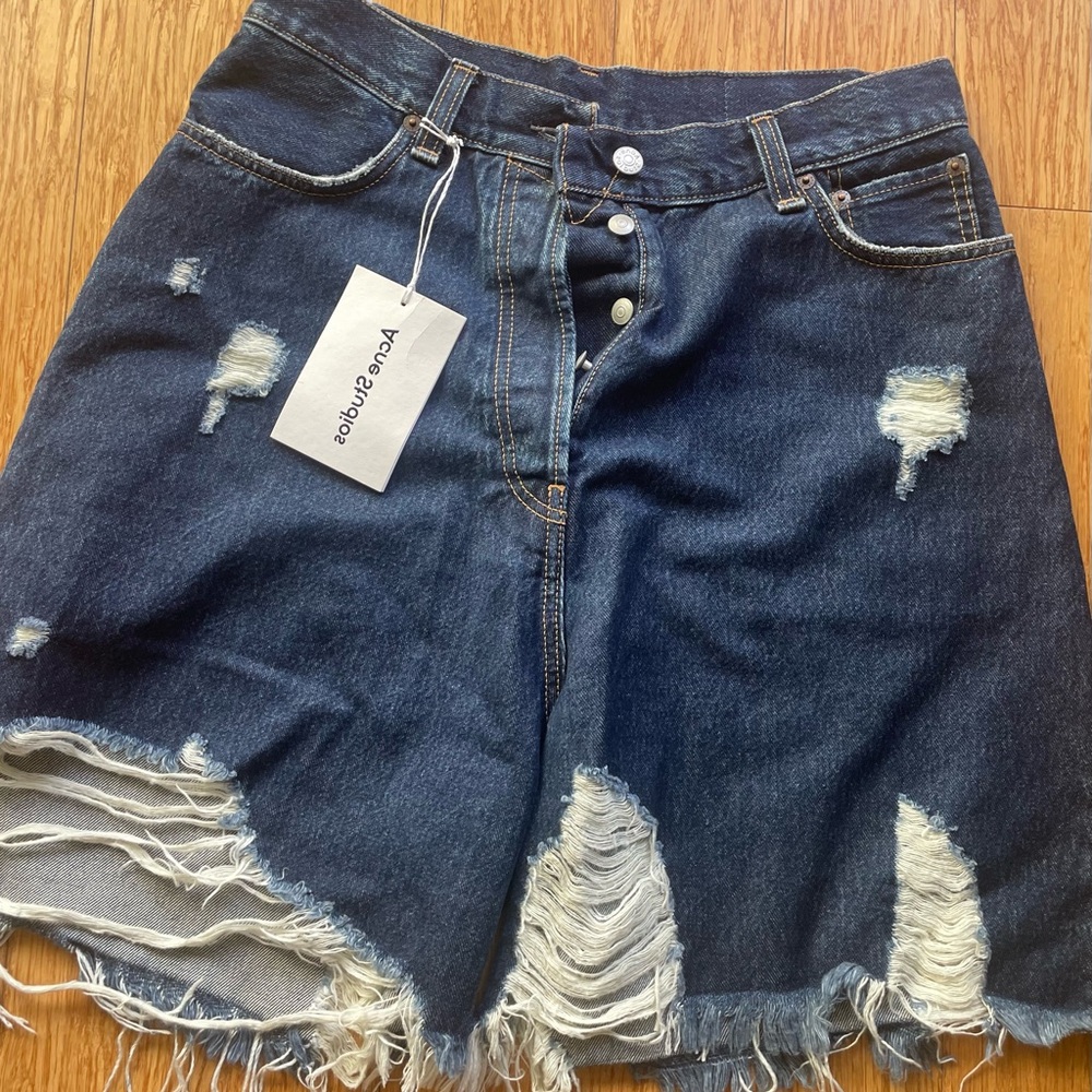Acne Blue Denim Shorts